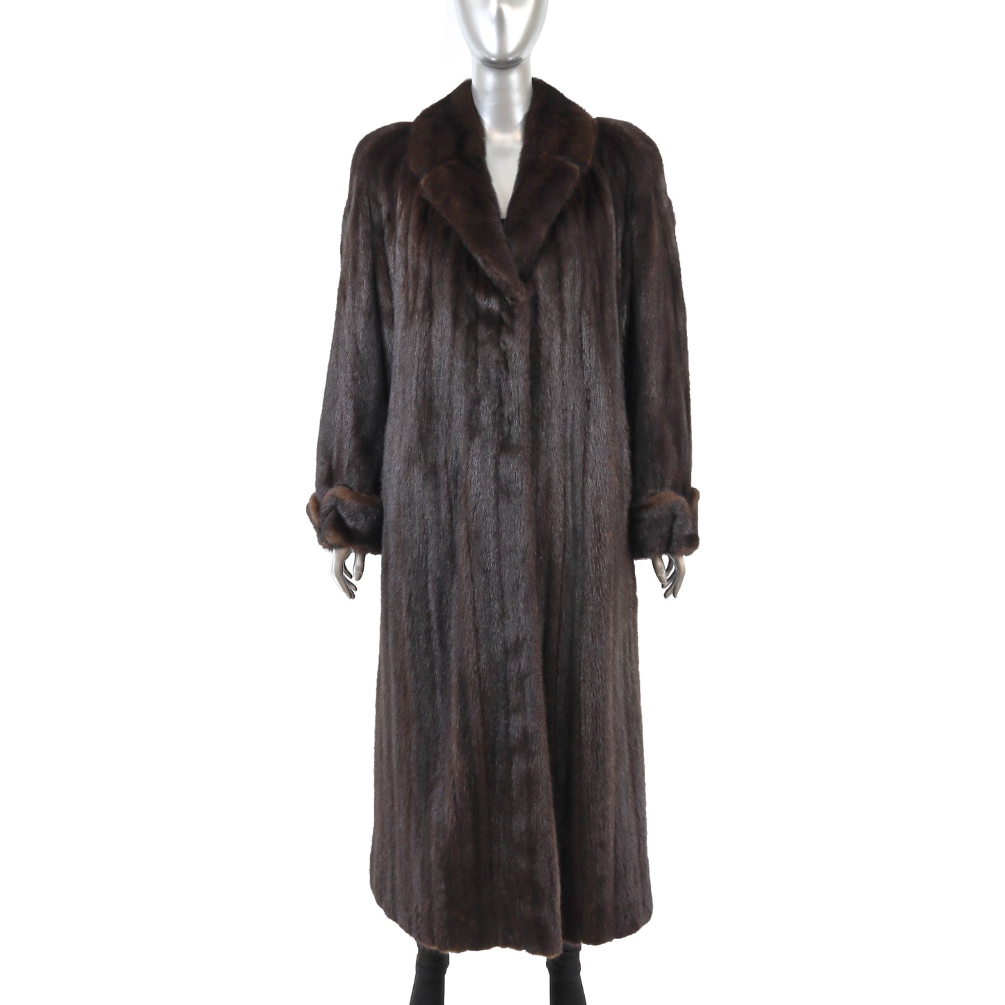 Dark Brown Mink Coat- Size XL