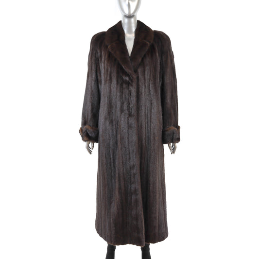 Dark Brown Mink Coat- Size XL
