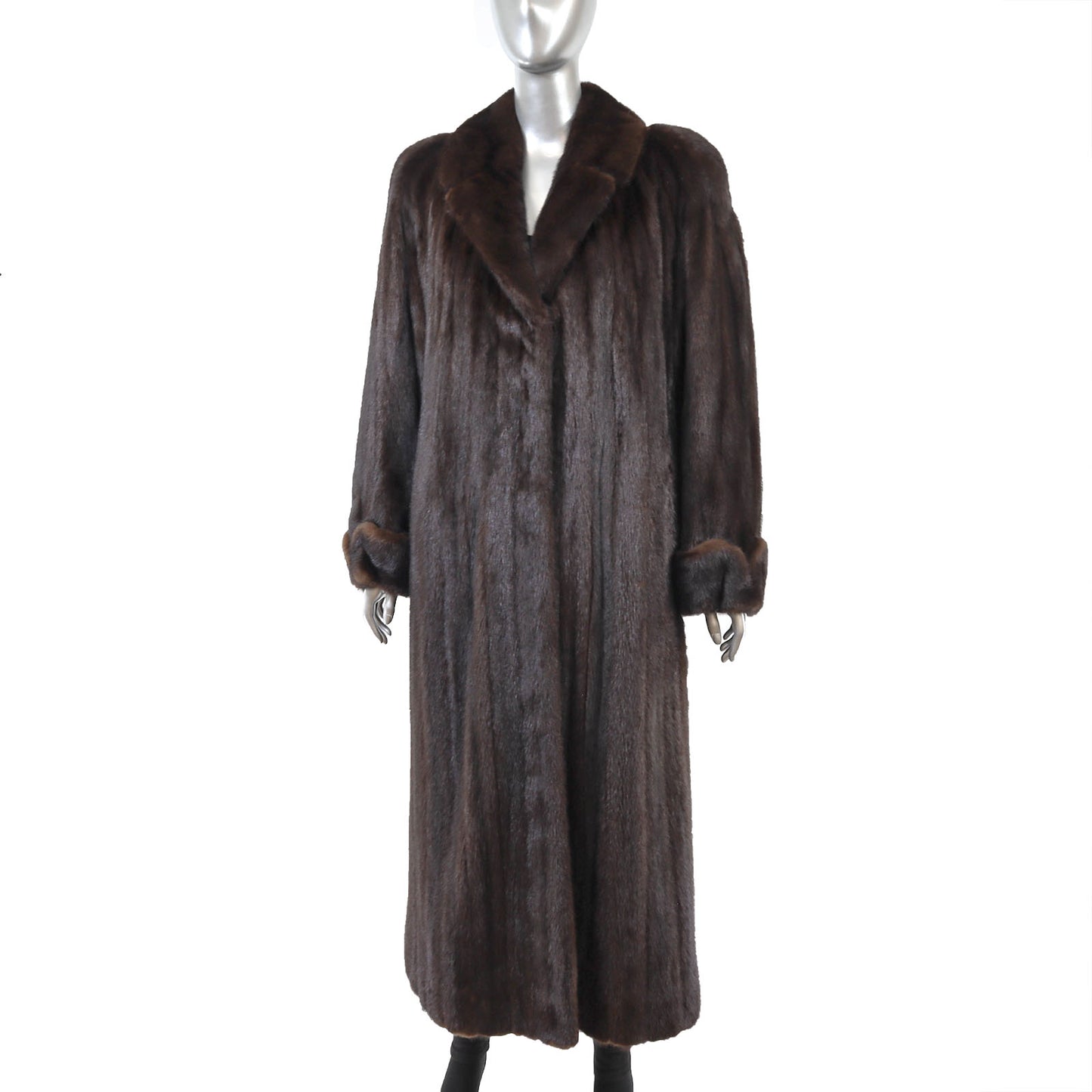 Dark Brown Mink Coat- Size XL