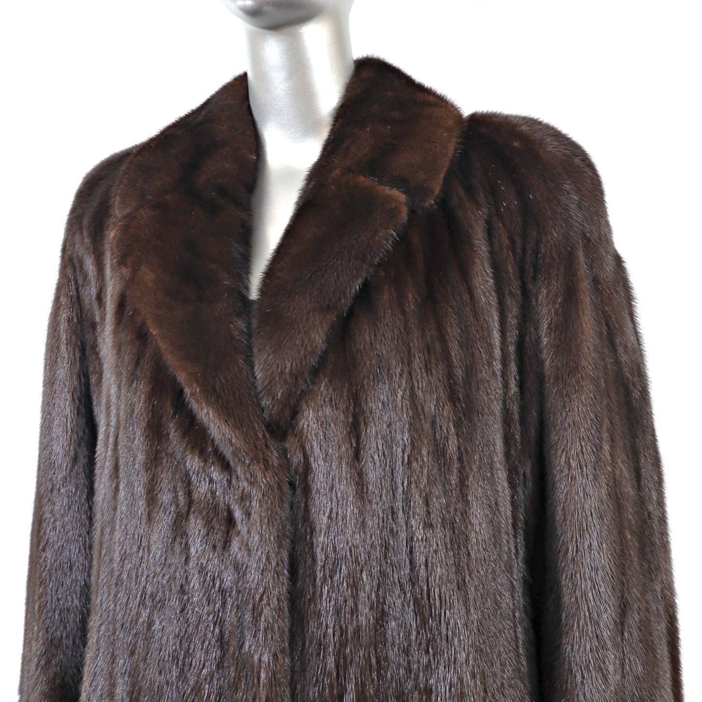 Dark Brown Mink Coat- Size XL