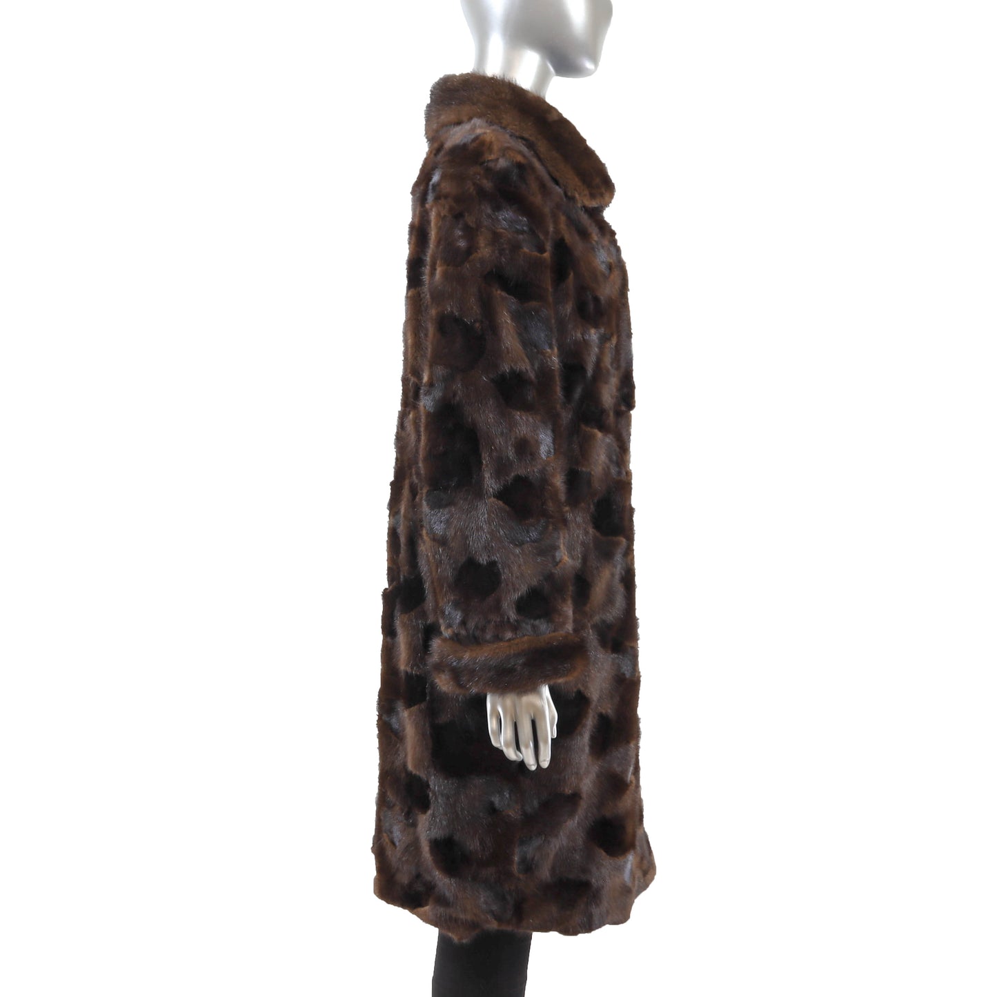 Brown Section Mink Coat- Size L