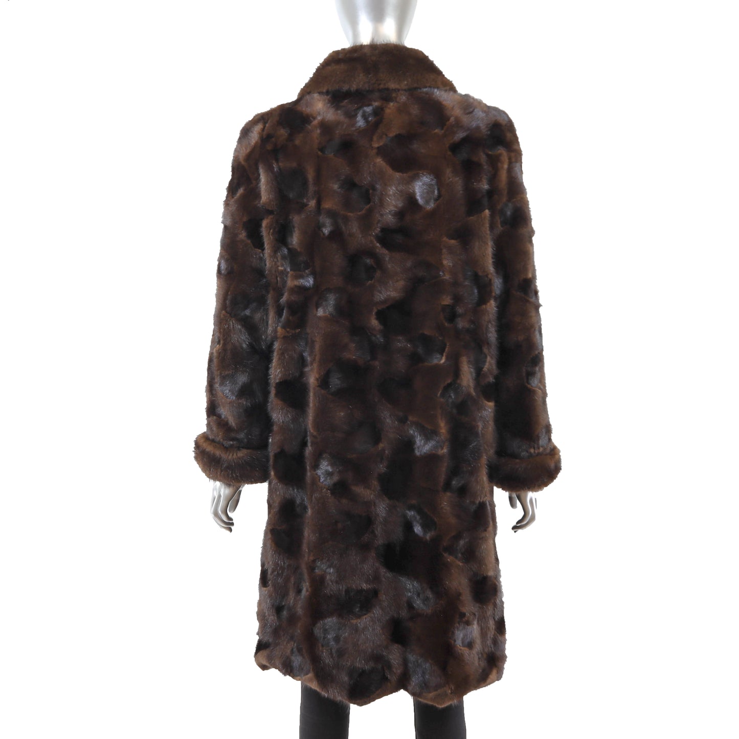 Brown Section Mink Coat- Size L