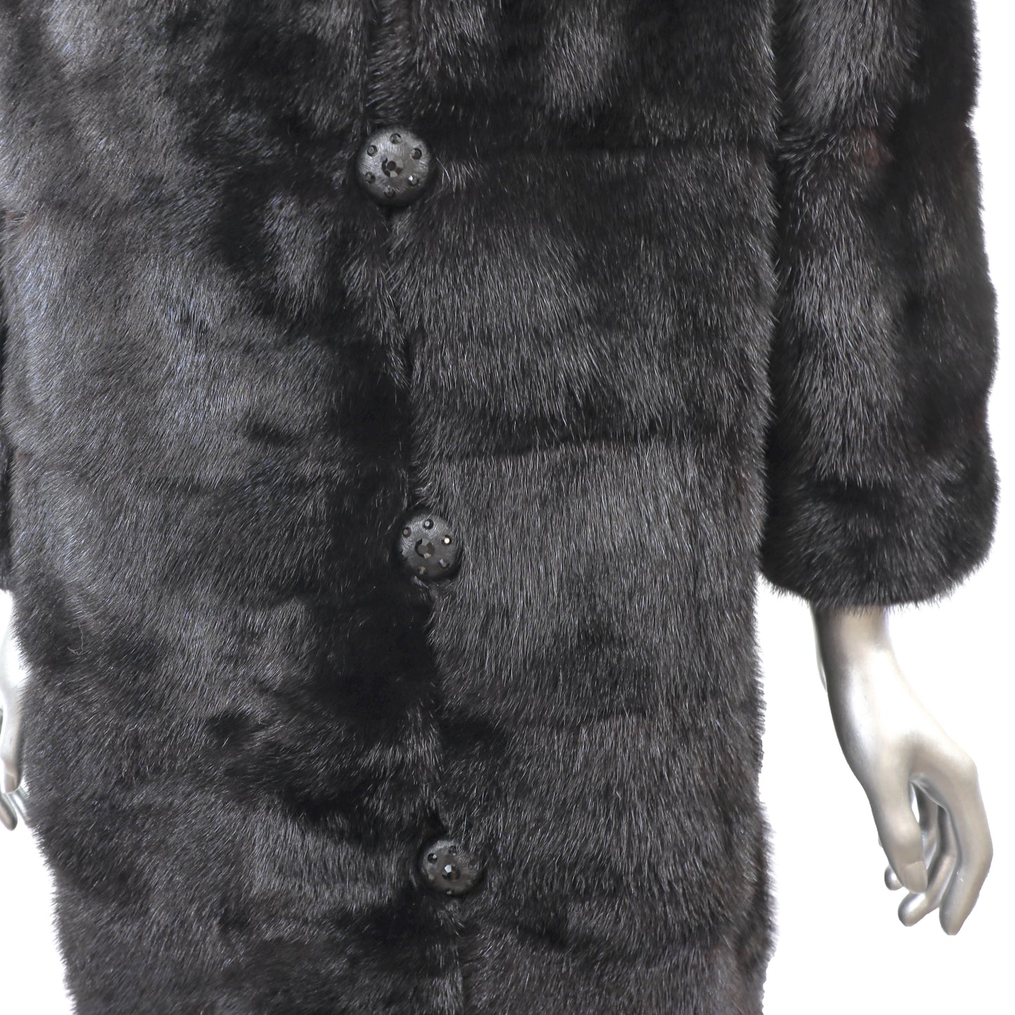 Black Horizontal Mink Coat- Size S
