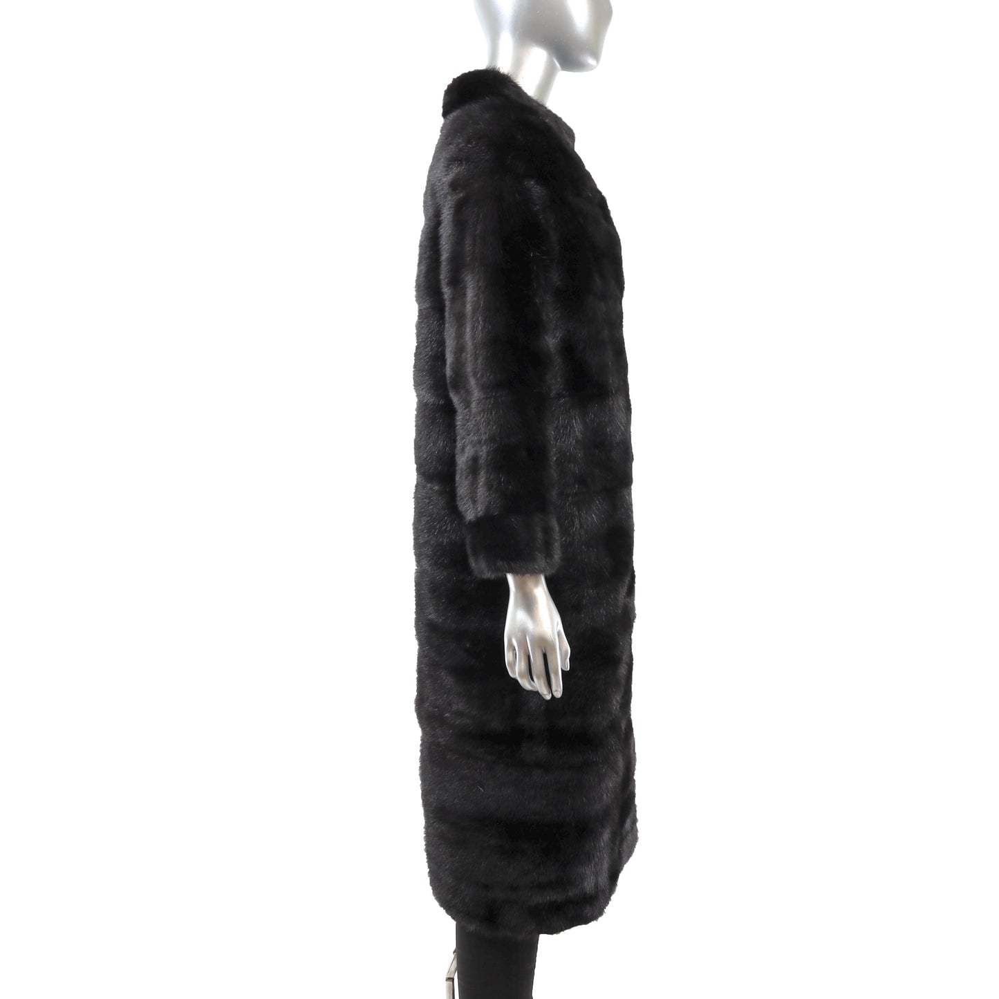 Black Horizontal Mink Coat- Size S