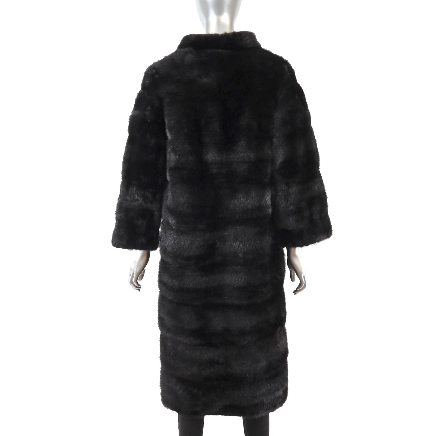 Black Horizontal Mink Coat- Size S