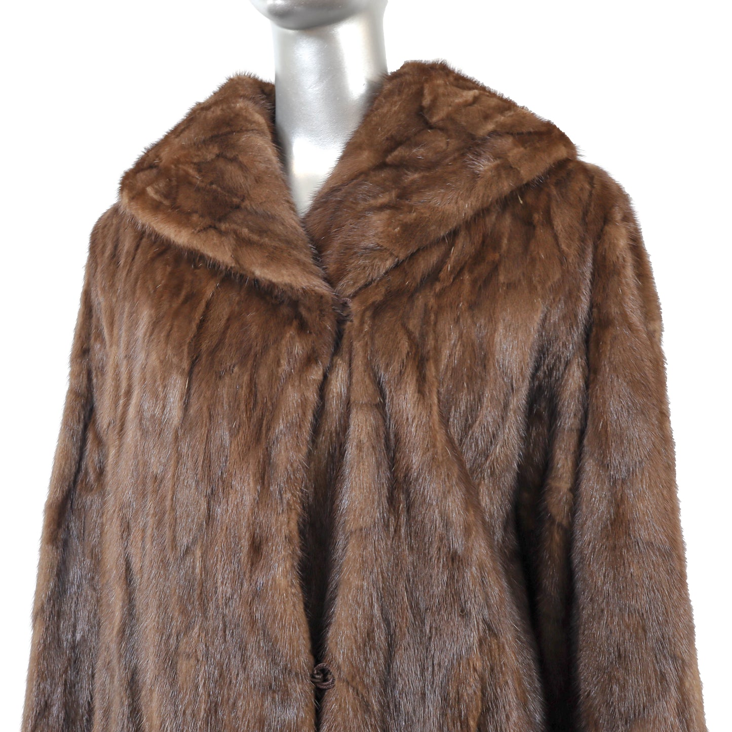 Brown Section Mink Coat- Size XL
