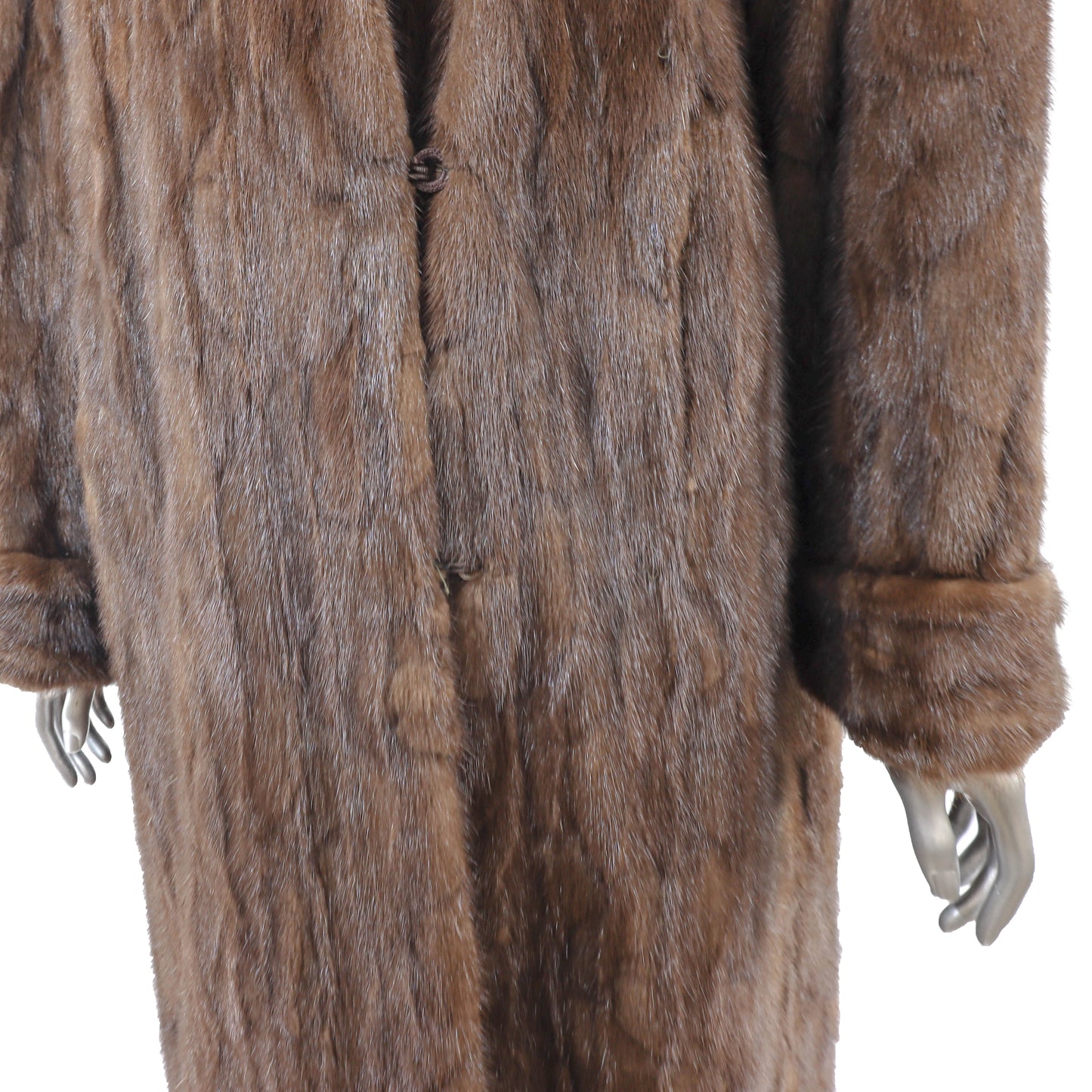 Brown Section Mink Coat- Size XL