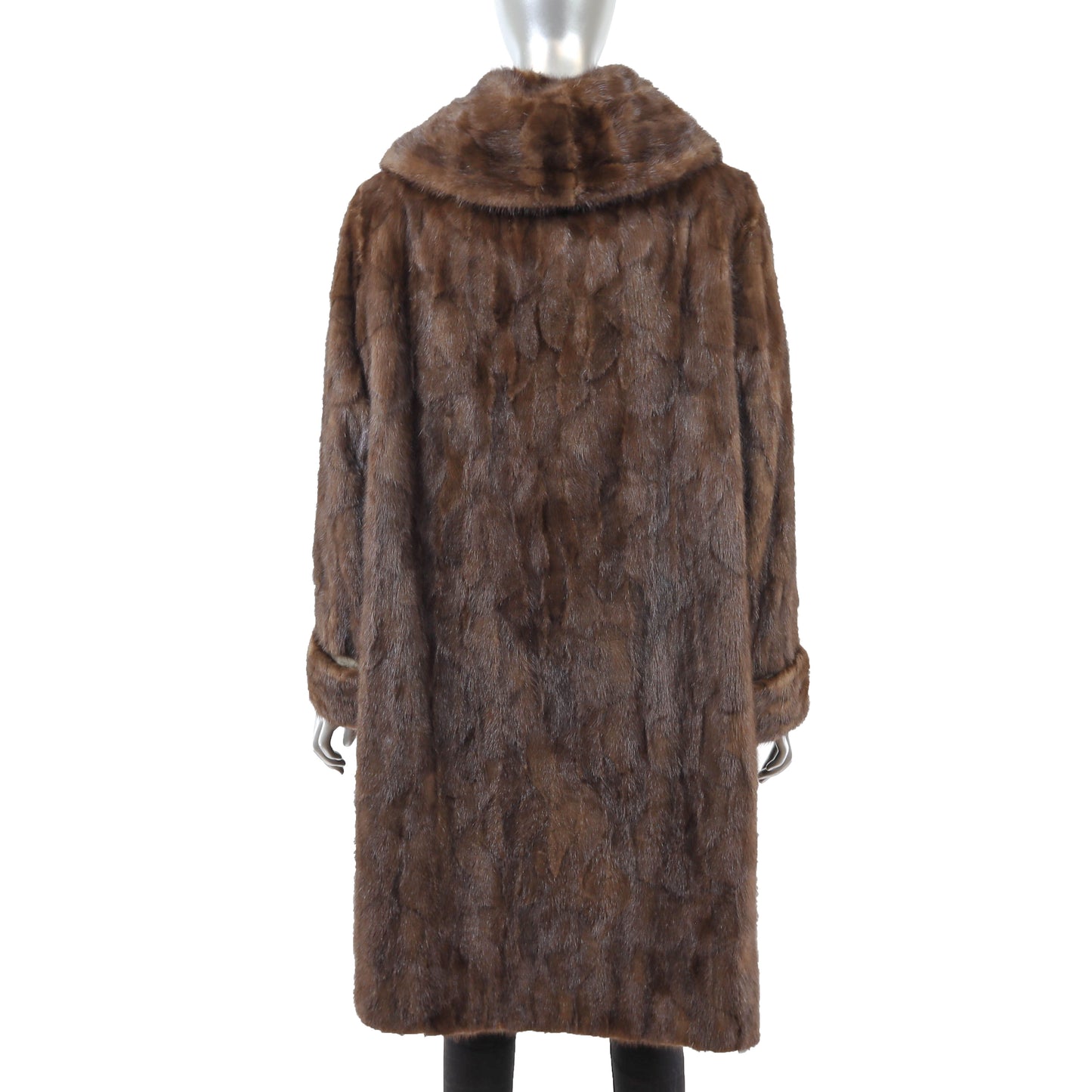 Brown Section Mink Coat- Size XL