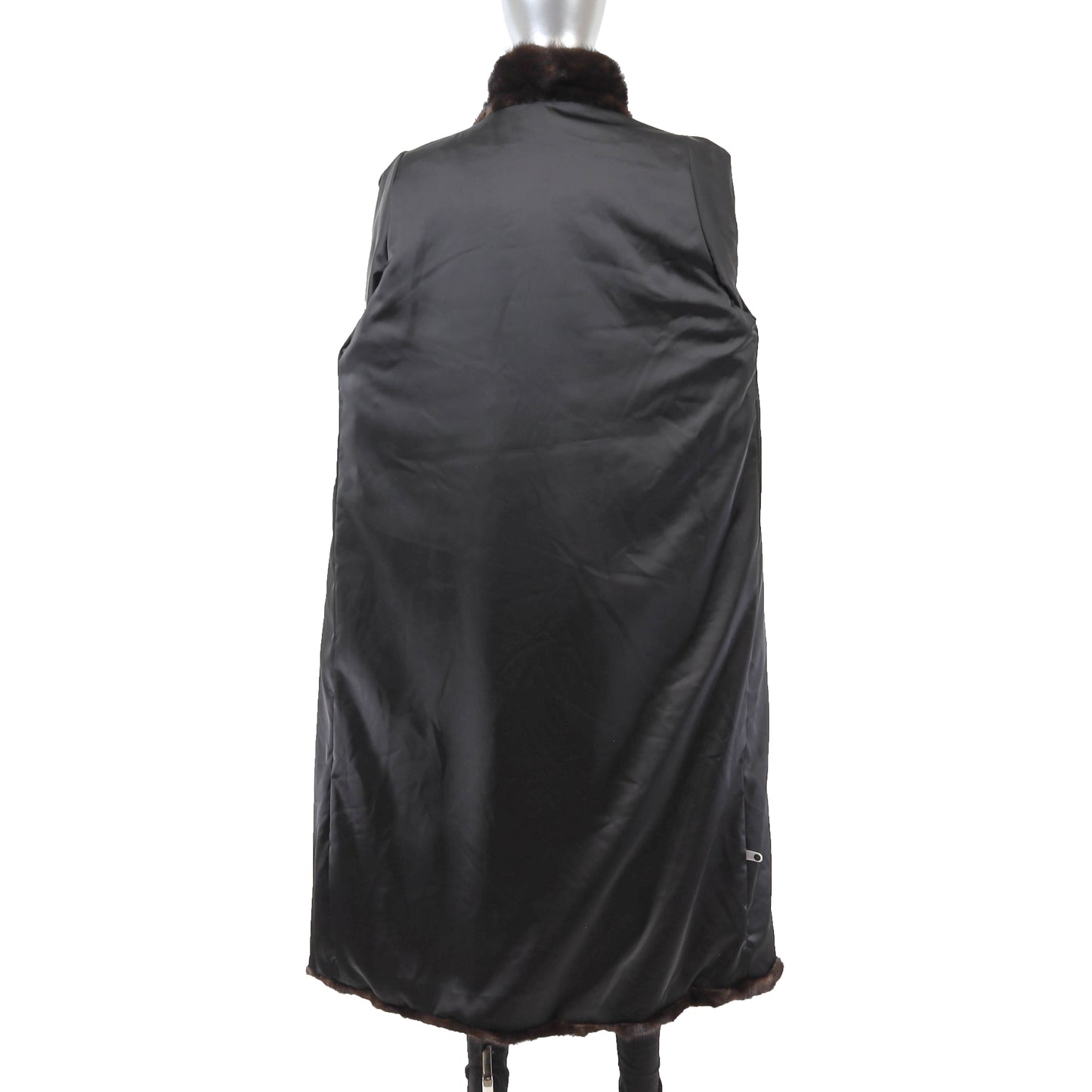Dark Brown Section Mink Coat- Size L