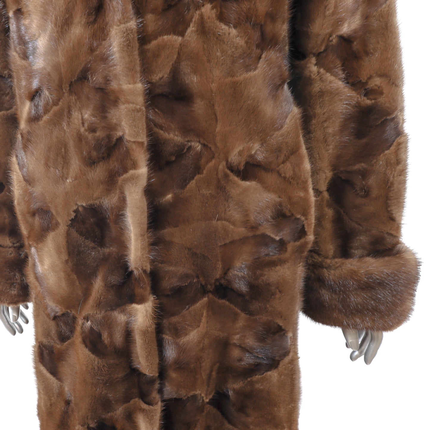 Brown Section Mink Coat- Size M