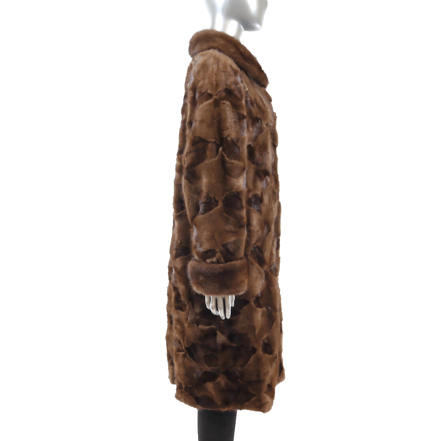 Brown Section Mink Coat- Size M