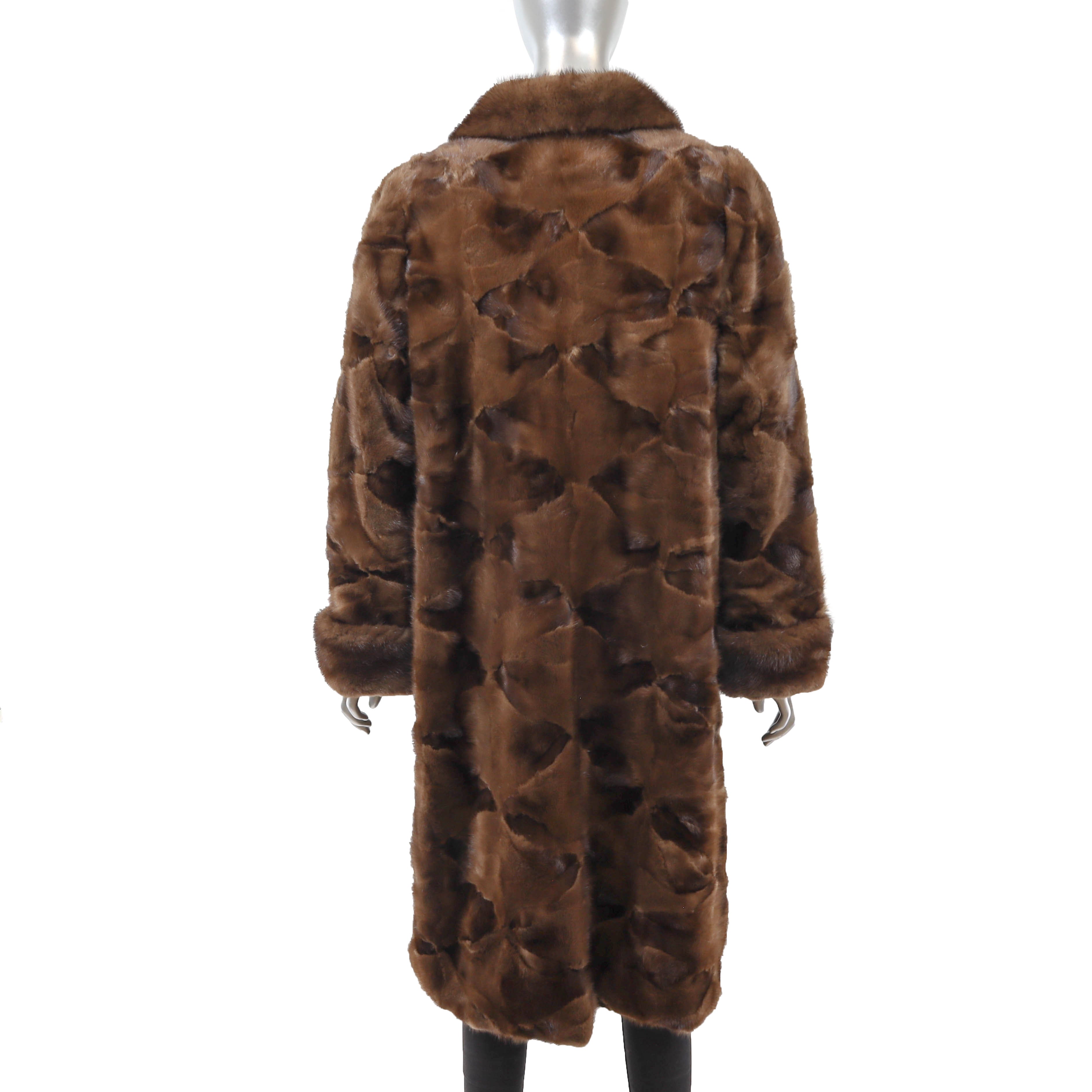 Brown Section Mink Coat- Size M – VintageFurs