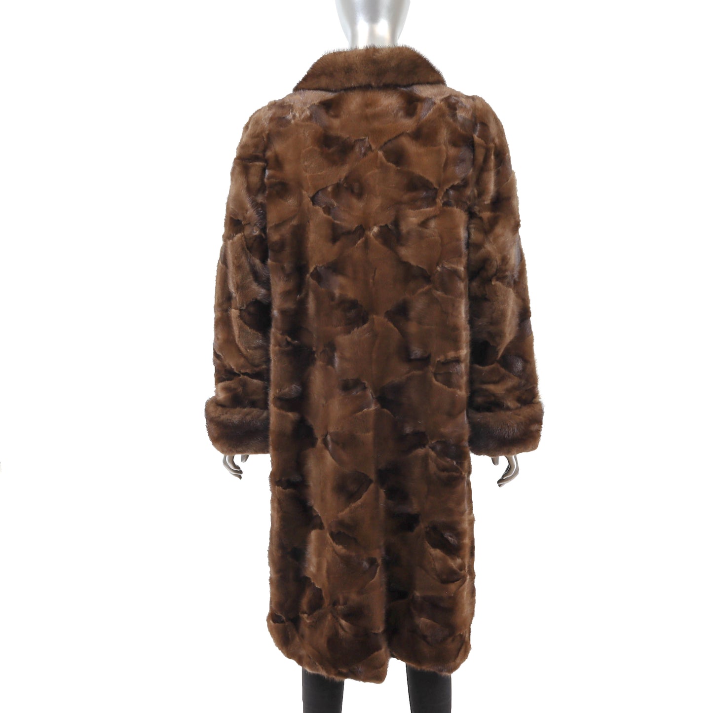 Brown Section Mink Coat- Size M