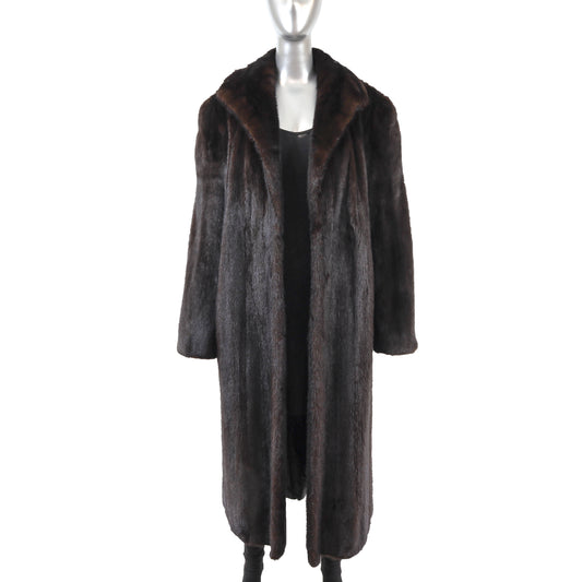 Dark Brown Mink Coat- Size XL