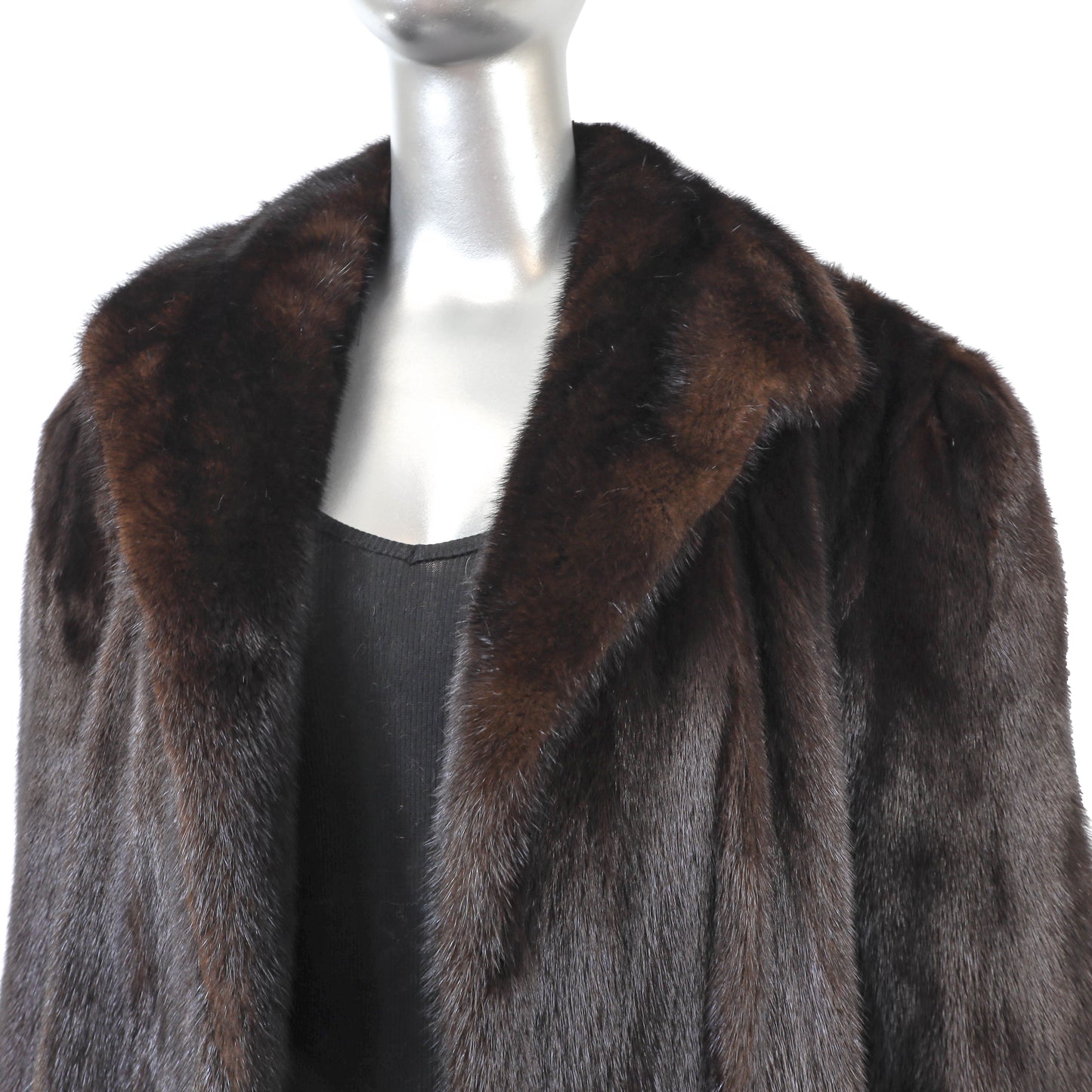 Dark Brown Mink Coat- Size XL