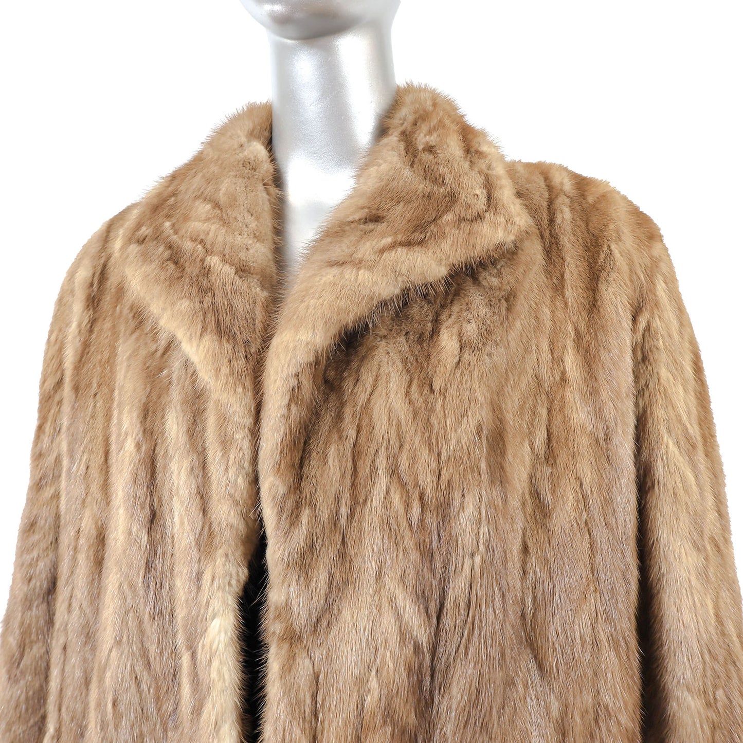 Light Brown Section Mink 3/4 Coat- Size XL