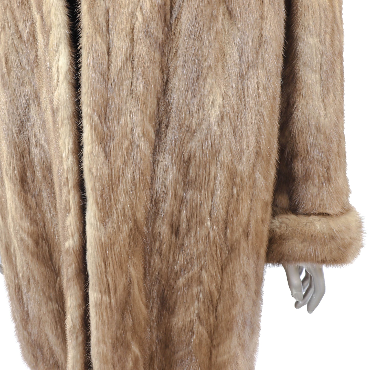 Light Brown Section Mink 3/4 Coat- Size XL