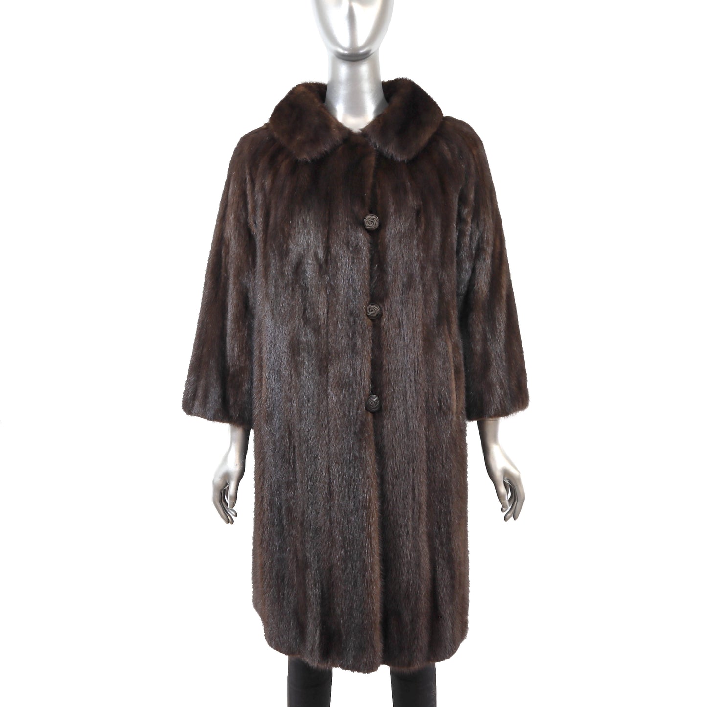 Brown Mink 3/4 Coat- Size M