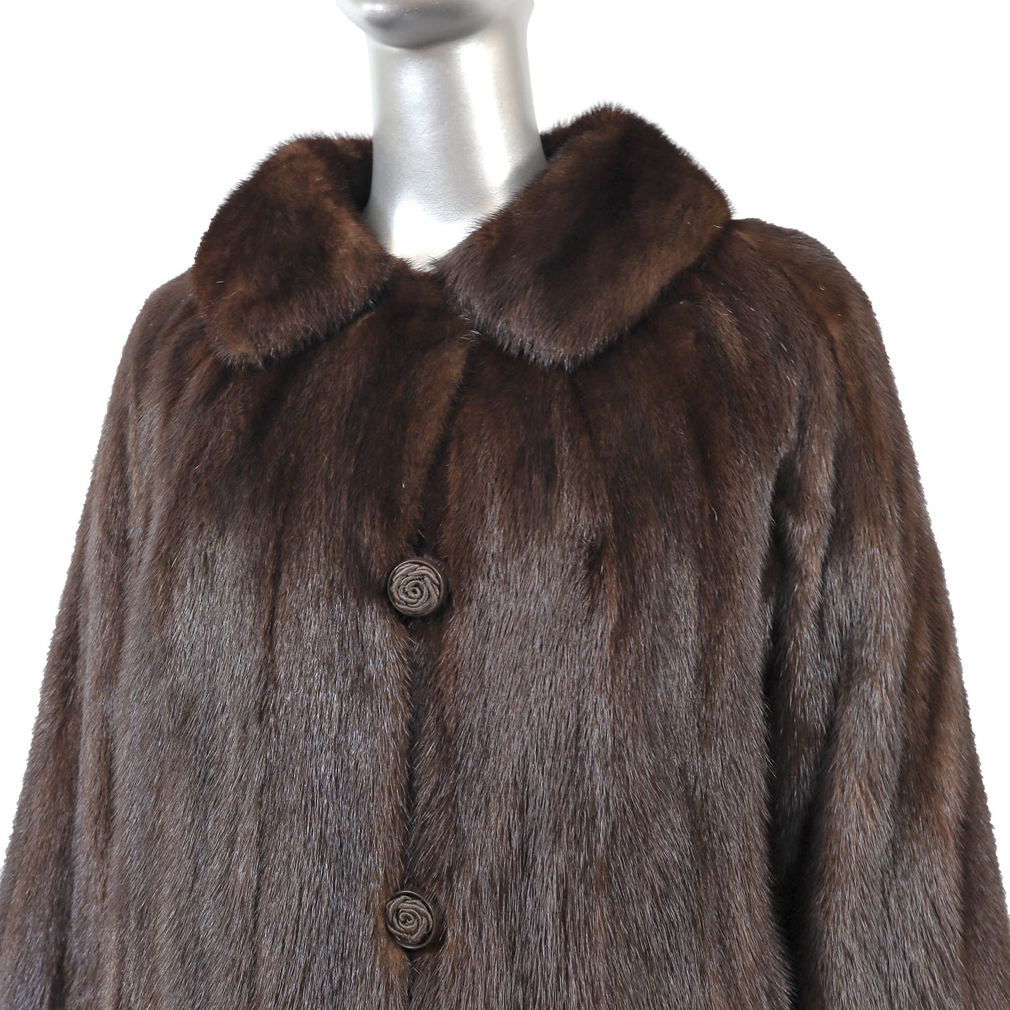 Brown Mink 3/4 Coat- Size M