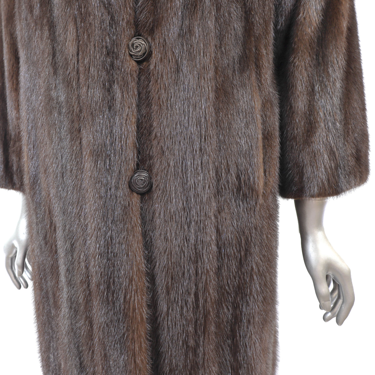 Brown Mink 3/4 Coat- Size M