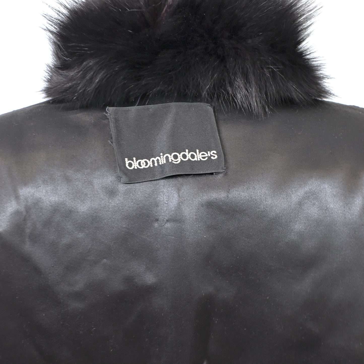 Bloomingdale's Black Section Mink Coat with Fox Tuxedo- Size L