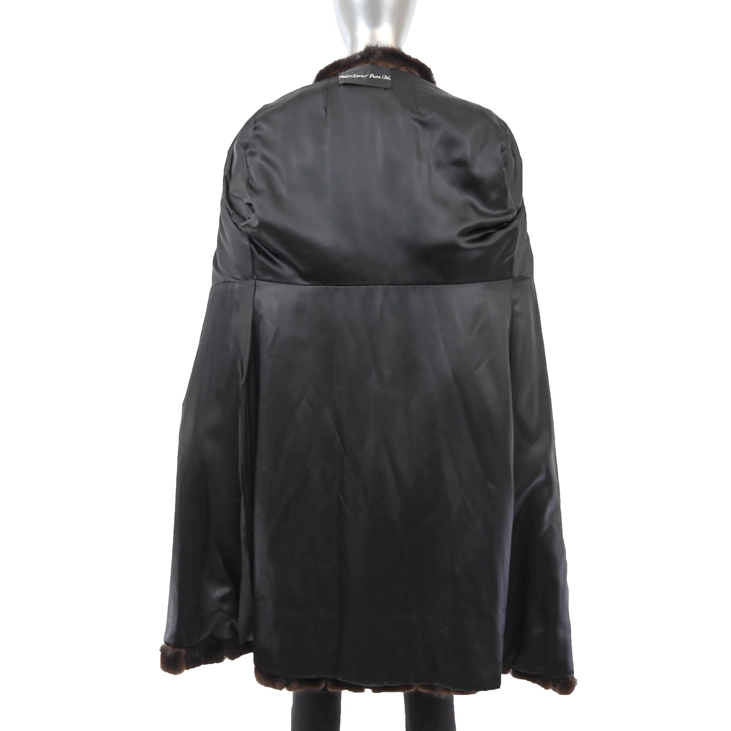 Brown Mink Coat with Suede Insert- Size S