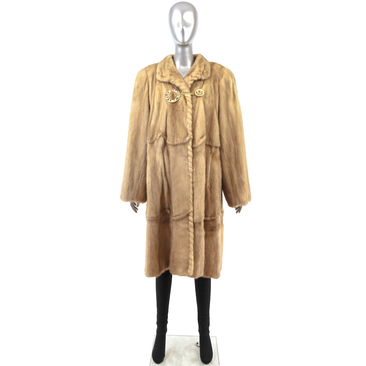 Zuki Light Brown Swing Mink Coat- Size XL-XXL