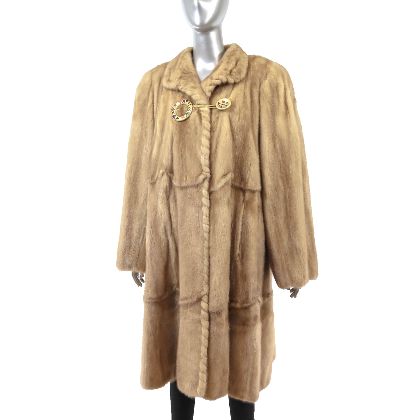 Zuki Light Brown Swing Mink Coat- Size XL-XXL