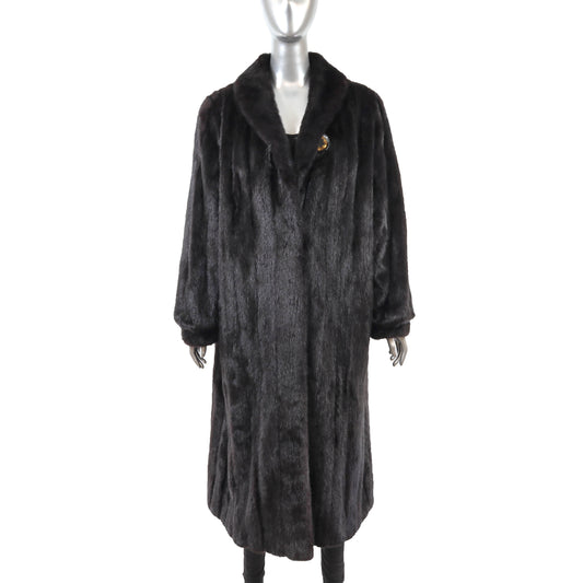 Black Mink Coat- Size XL