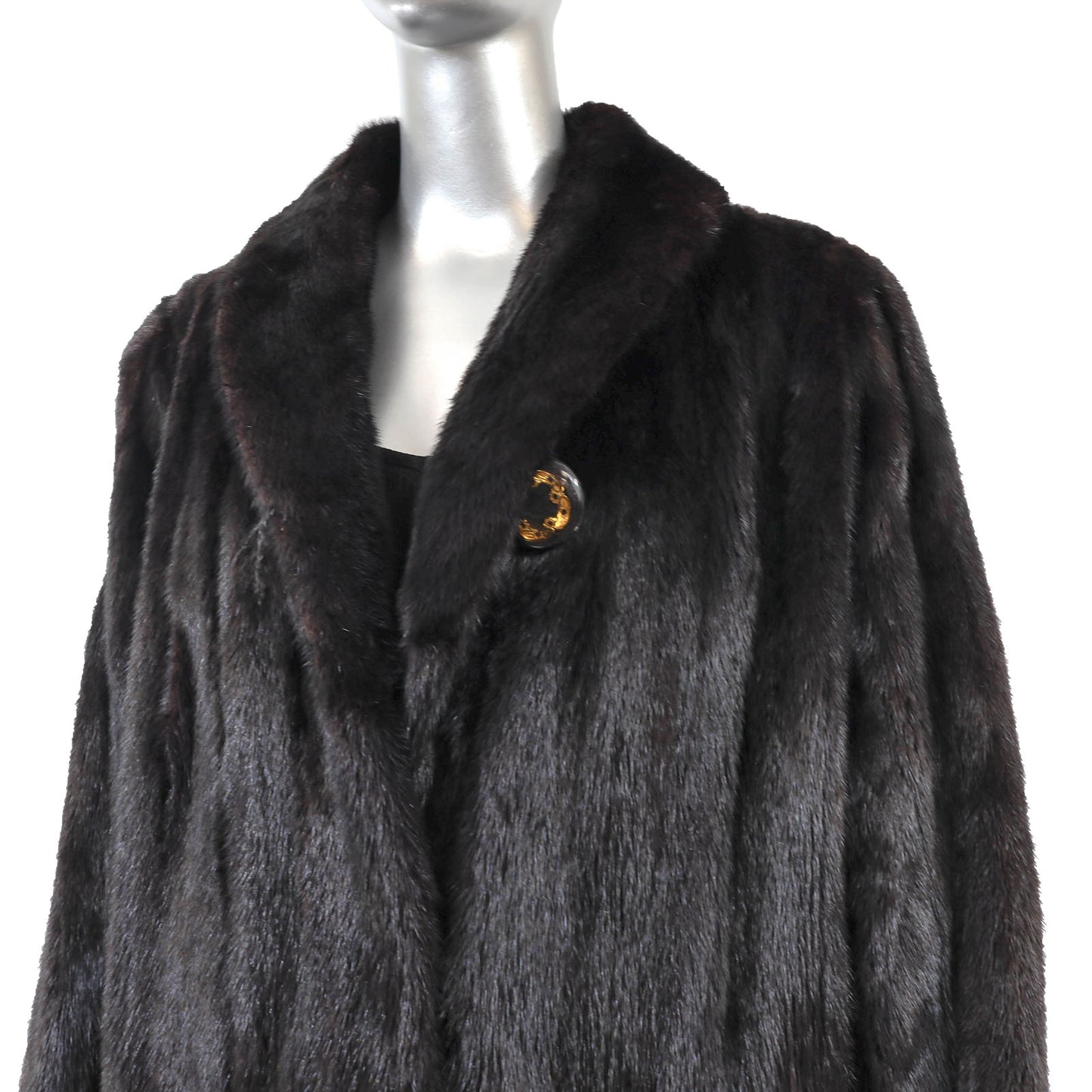Black Mink Coat- Size XL