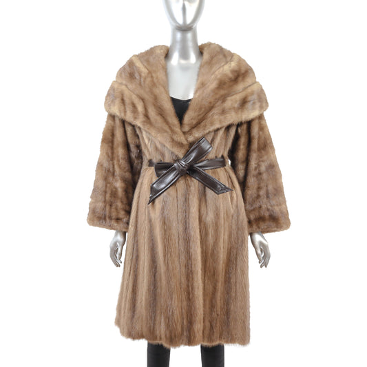 Light Brown Mink Coat- Size XL