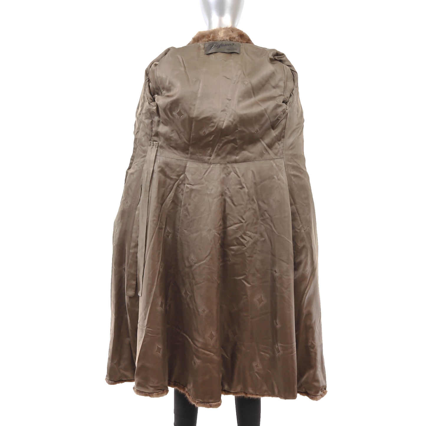 Brown Section Mink Coat- Size S