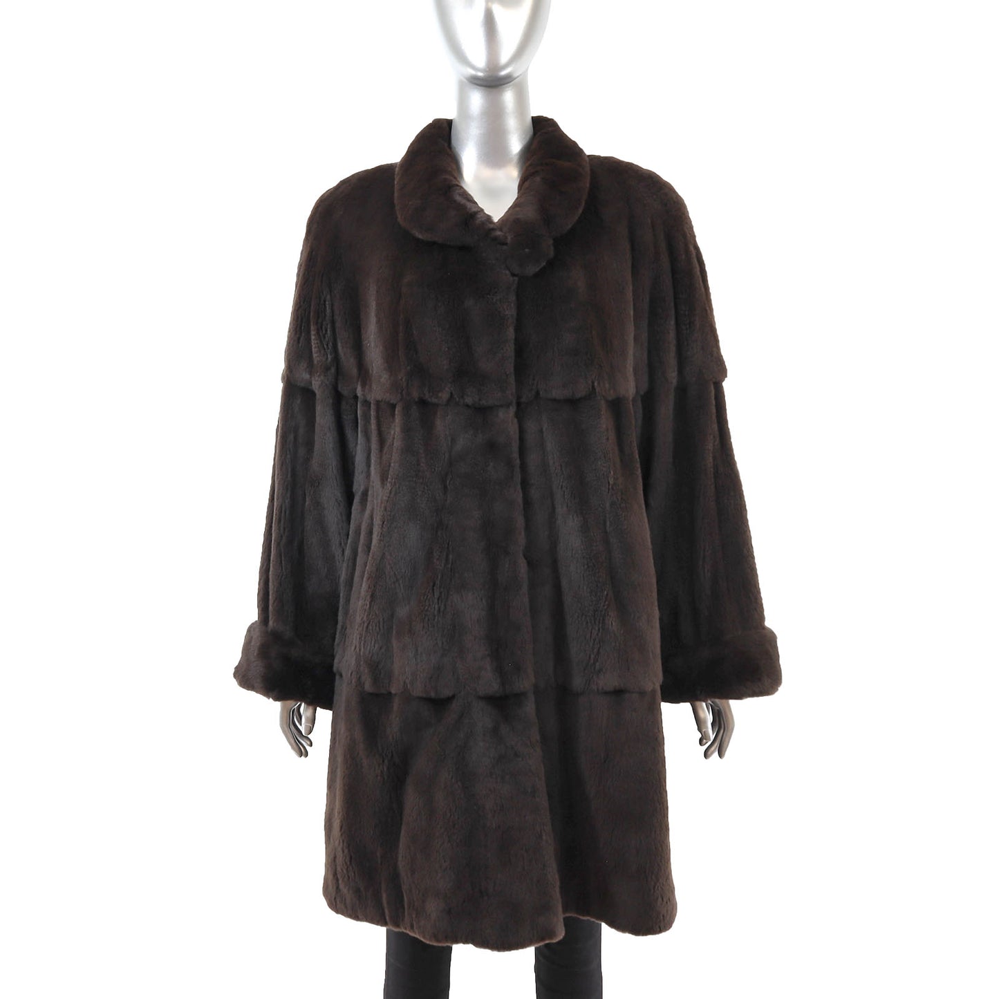 Birger Christensen/ Saks Fifth Avenue Sheared Mink 3/4 Coat- Size L-XL