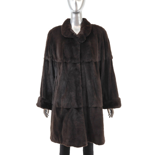 Birger Christensen/ Saks Fifth Avenue Sheared Mink 3/4 Coat- Size L-XL