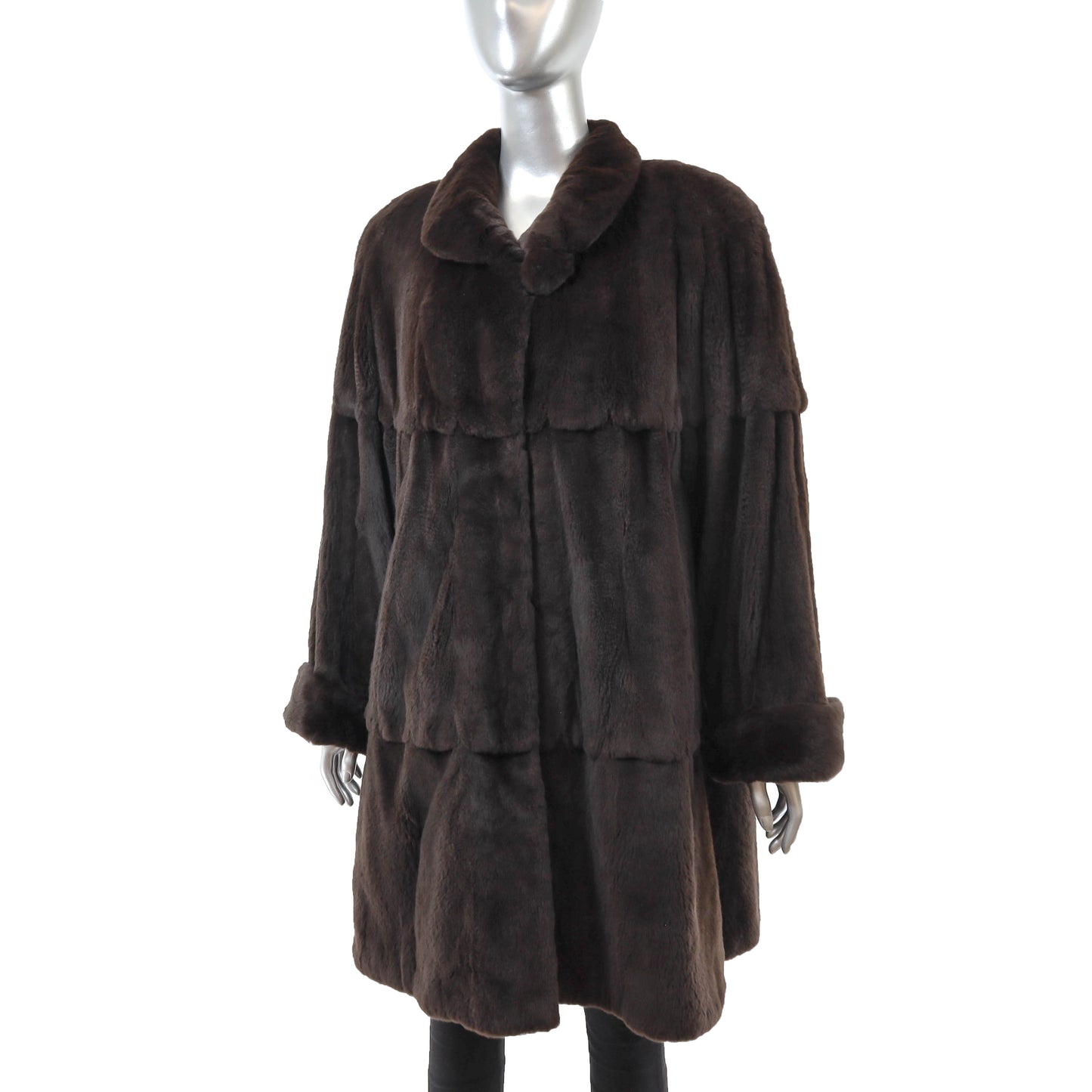 Birger Christensen/ Saks Fifth Avenue Sheared Mink 3/4 Coat- Size L-XL