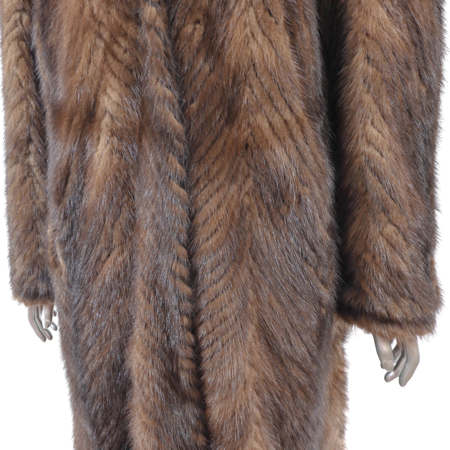 Brown Section Mink Coat- Size XL