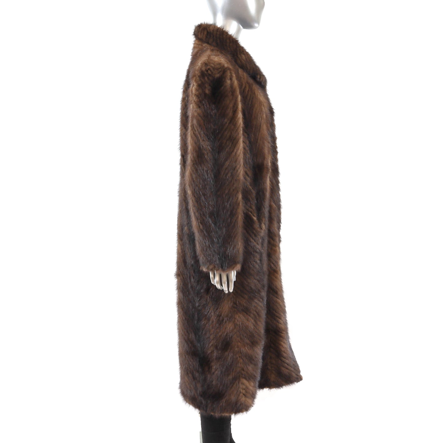 Brown Section Mink Coat- Size XL