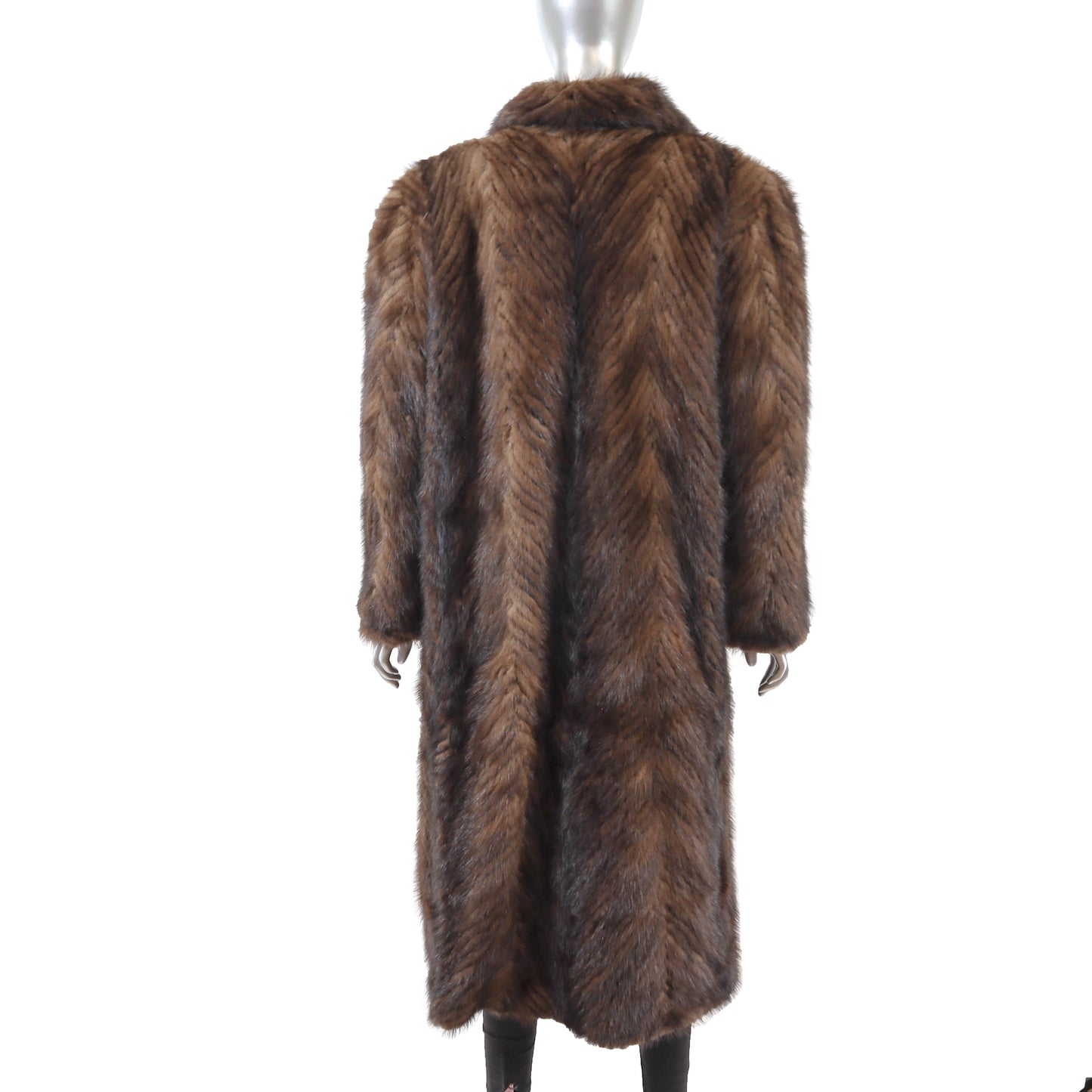 Brown Section Mink Coat- Size XL