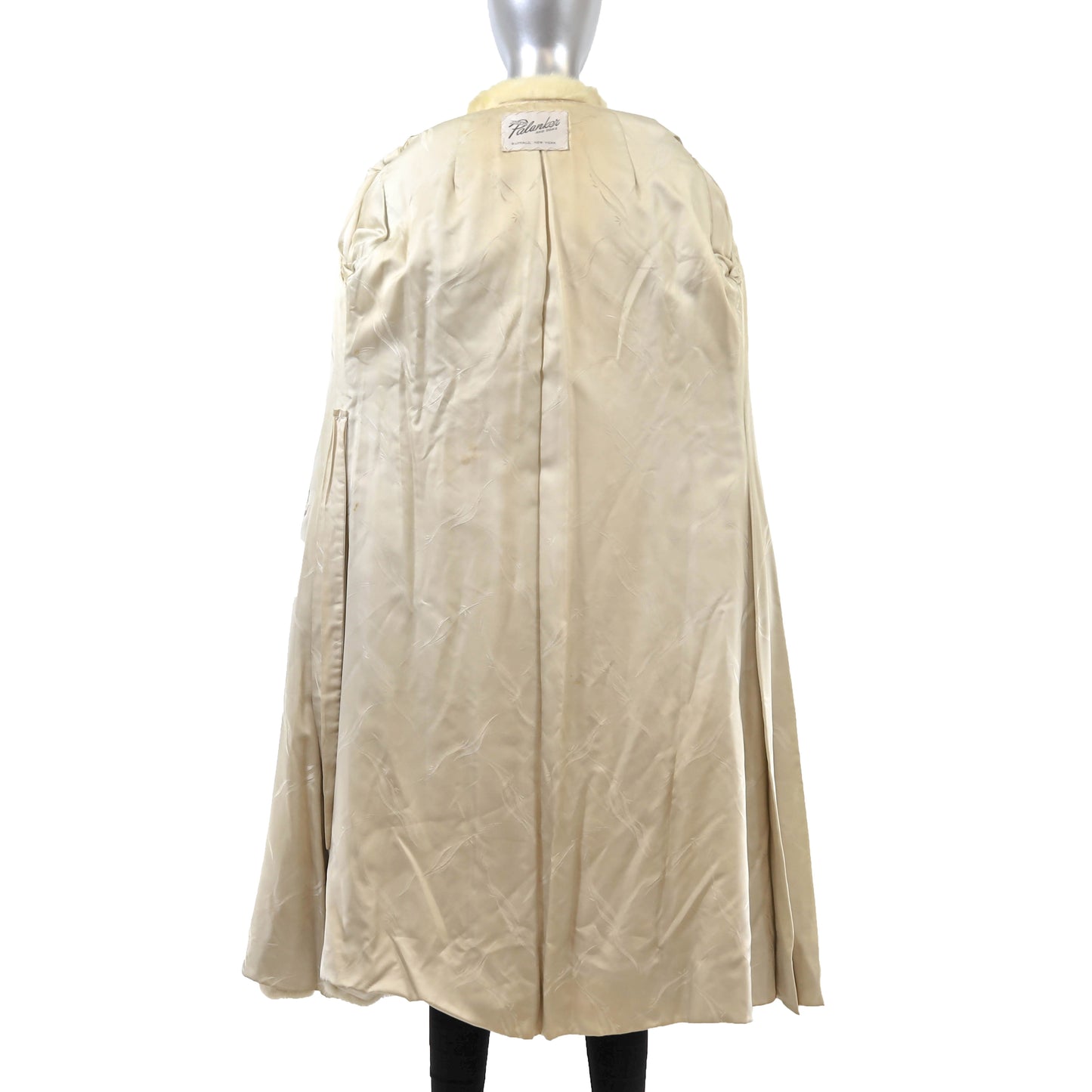 Ivory Mink Coat with Two Belts- Size S-M