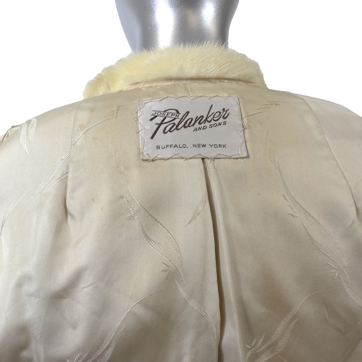 Ivory Mink Coat with Two Belts- Size S-M