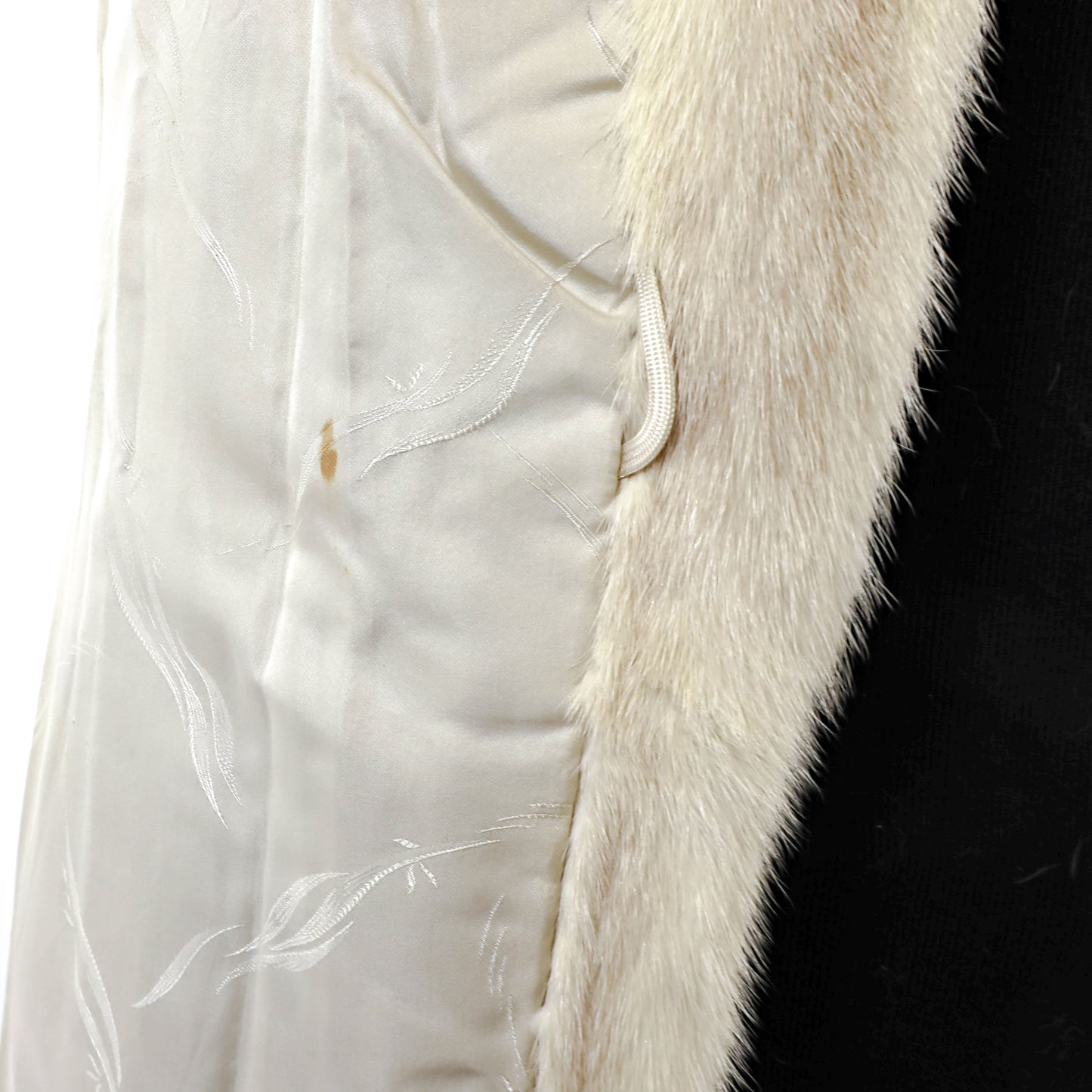 Ivory Mink Coat with Two Belts- Size S-M