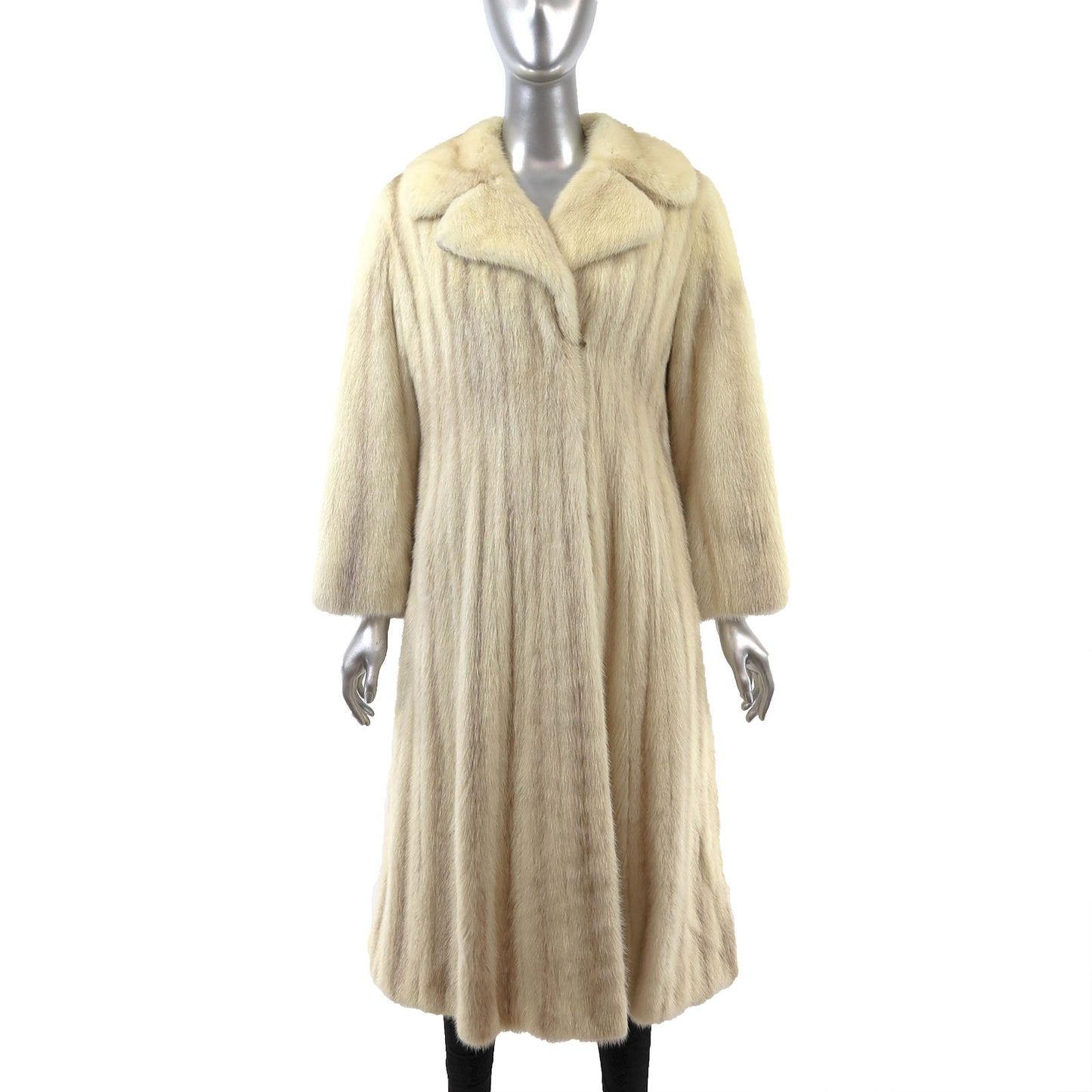 Ivory Mink Coat with Two Belts- Size S-M