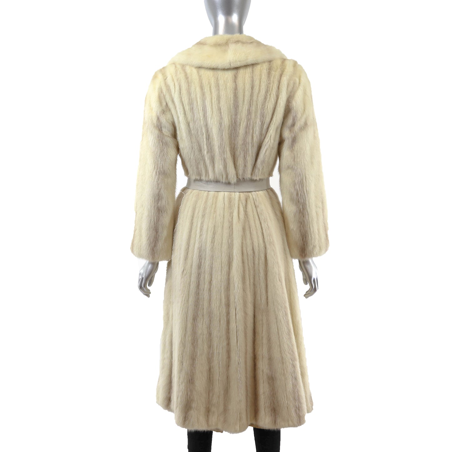 Ivory Mink Coat with Two Belts- Size S-M