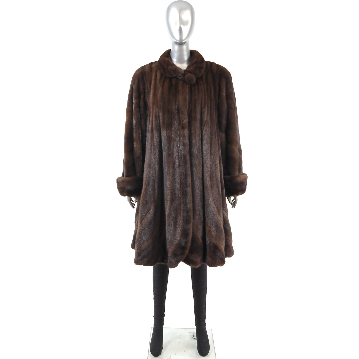 Dennis Basso Brown Mink Swing Coat- Size XL