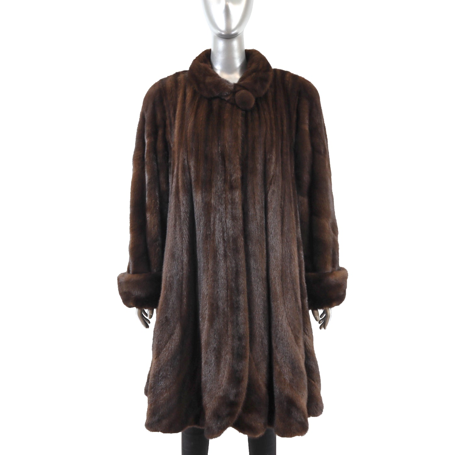 Dennis Basso Brown Mink Swing Coat- Size XL
