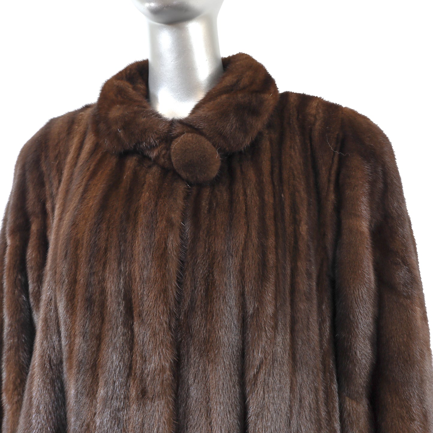 Dennis Basso Brown Mink Swing Coat- Size XL