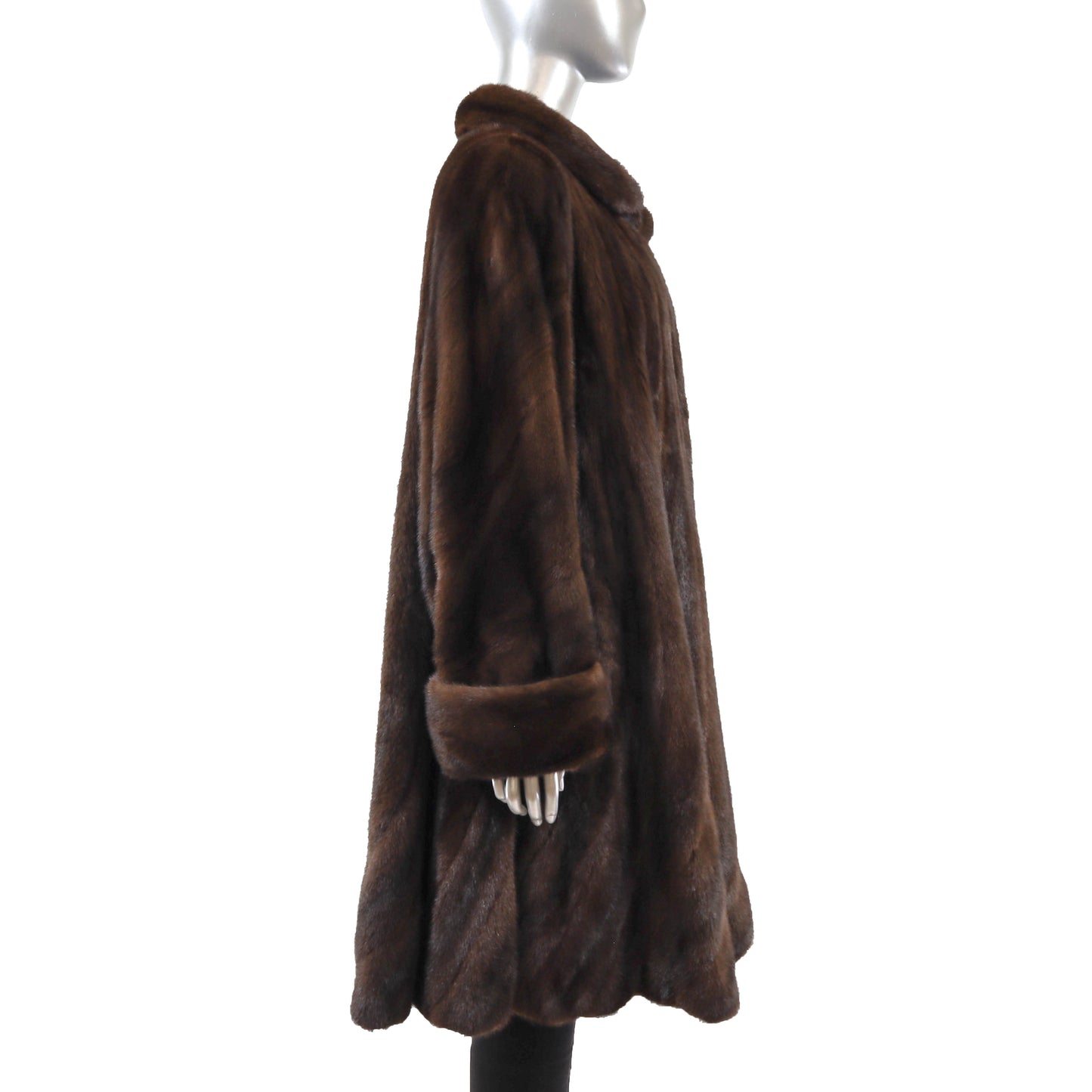 Dennis Basso Brown Mink Swing Coat- Size XL