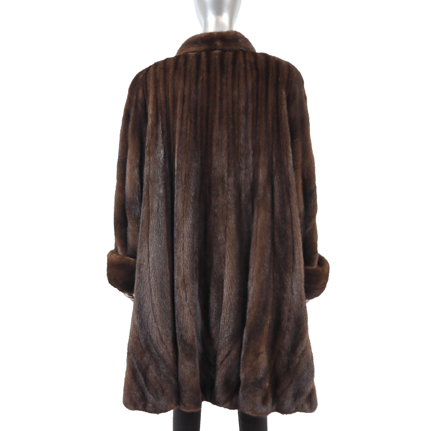 Dennis Basso Brown Mink Swing Coat- Size XL
