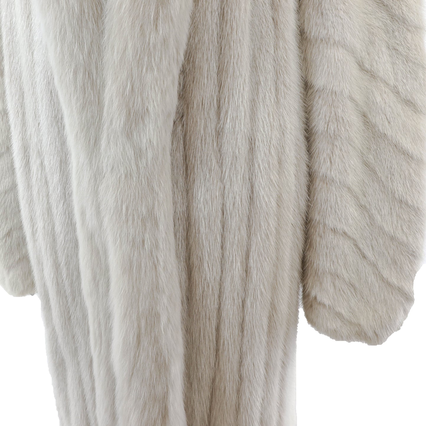 Beige Mink Coat with Fox Tuxedo- Size XL