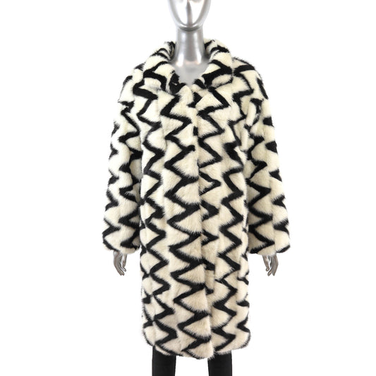 Multicolor Mink Coat- Size L